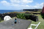 Dining outside the property facing the ocean coast